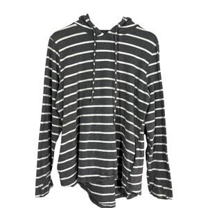 HB Hazel Blue Stripe Pullover Long Sleeve Elbow Patch Casual Top - 1XL